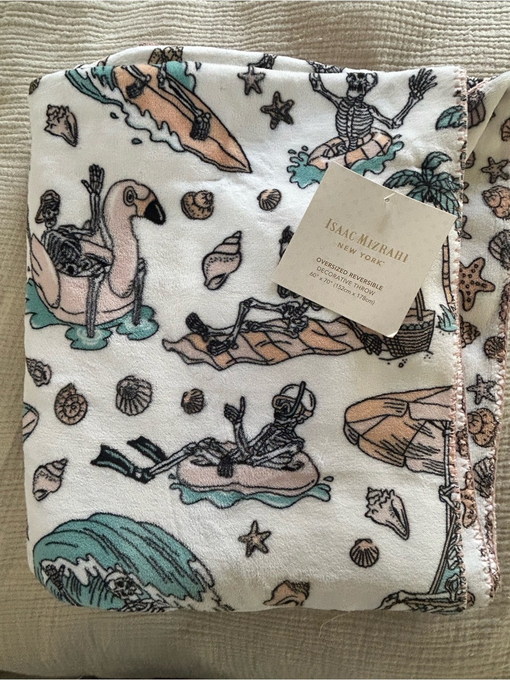 SUMMERWEEN ISAAC MIZRAHI OVERSIZED REVERSIBLE THROW HALLOWEEN 60โ X 70โ NEW